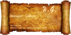 Wanger Gábor névjegykártya