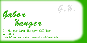 gabor wanger business card